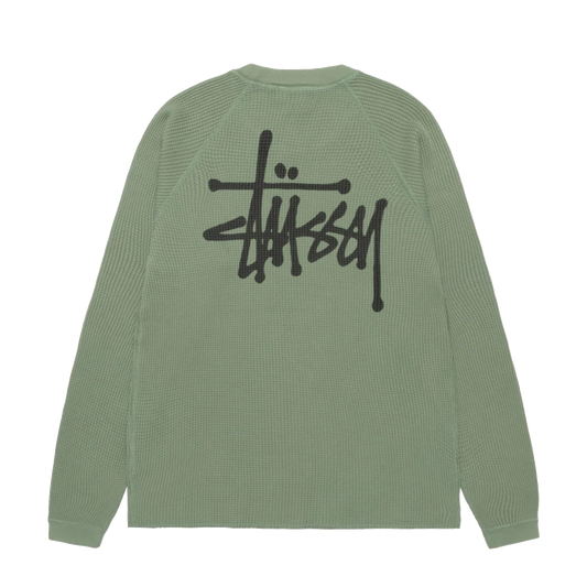 Stussy Raglan Thermal Longsleeve - Sage