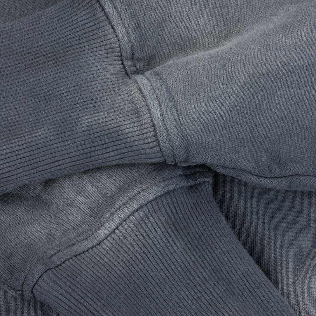 Dime Women's Cropped Zip Hoodie - Black Washed