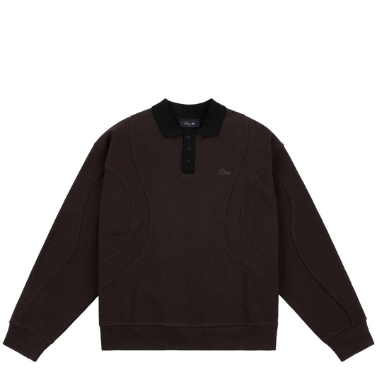 Dime French Terry Rugby Shirt - Brown