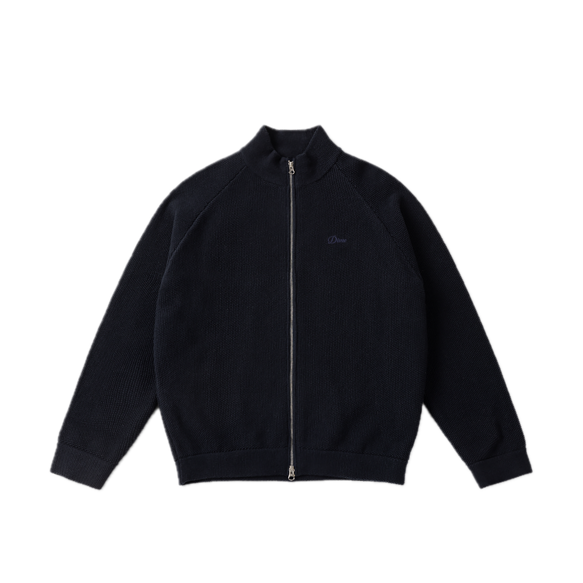 Dime Knitted Pique Zip Sweater - Dark Navy