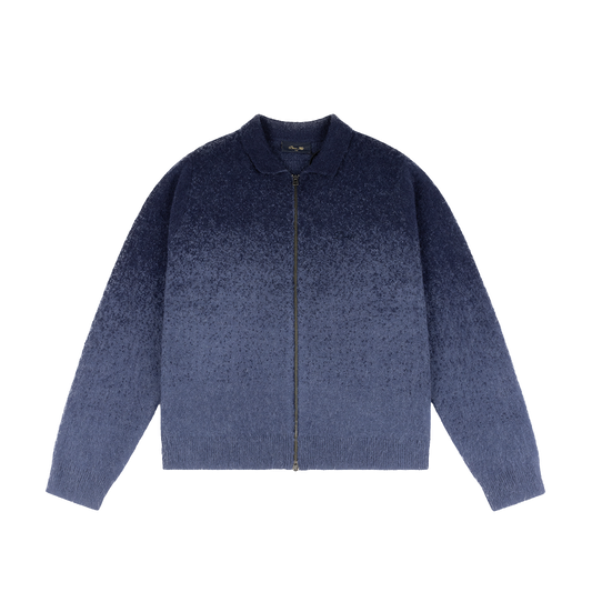 Dime Mohair Double Zip Knit - Midnight Blue