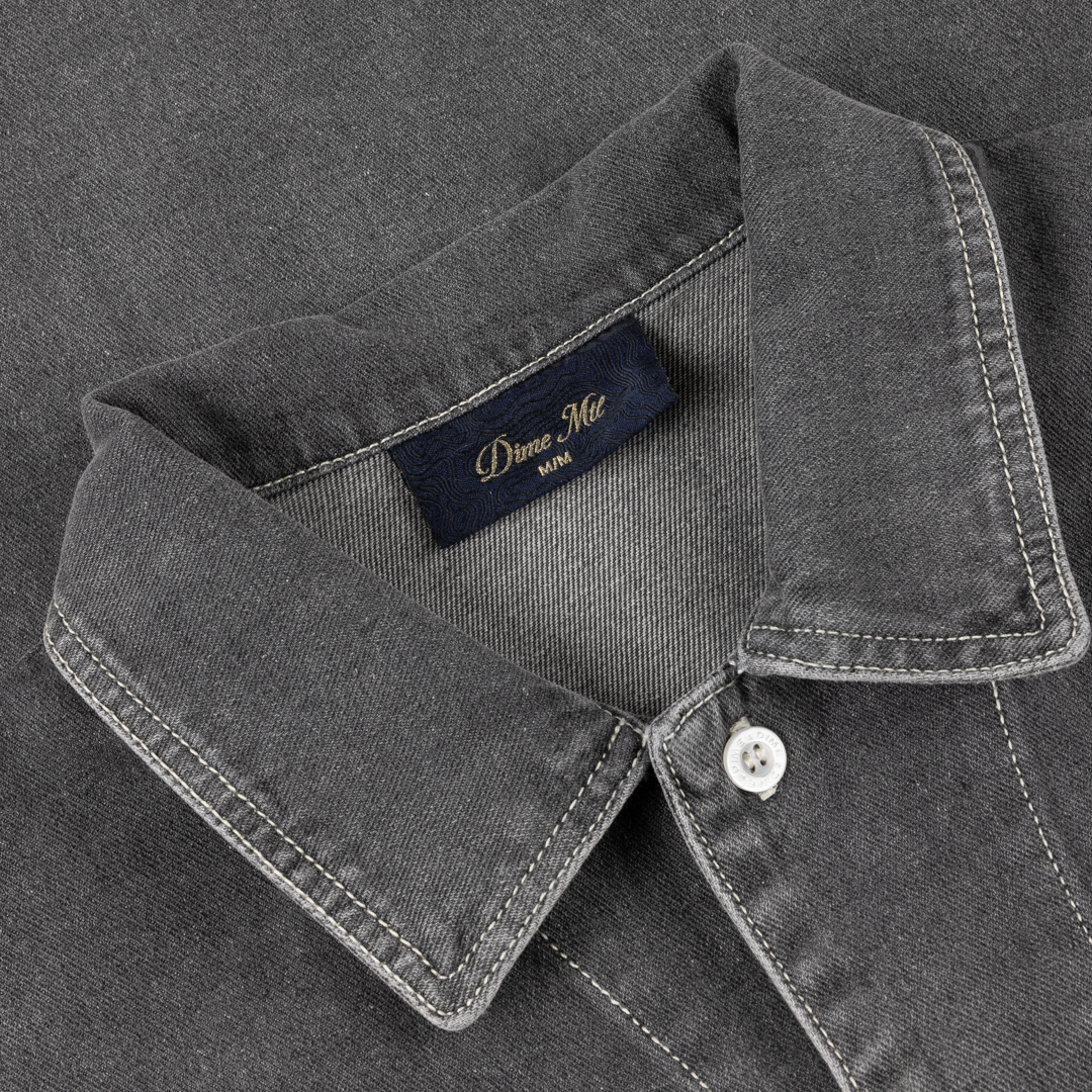 Dime Stonewash Button Up - Black Washed