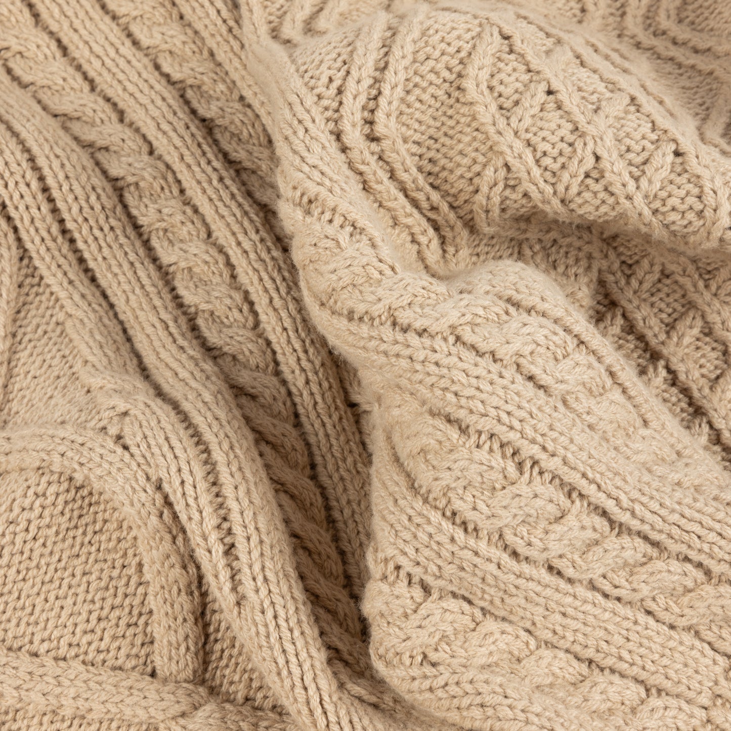 Dime Mixed Cable Knit Sweater - Sand