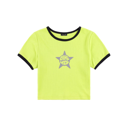 Dime Women's Star Baby Tee - Lime