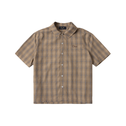 Dime Plaid Button Up Shirt - Brown