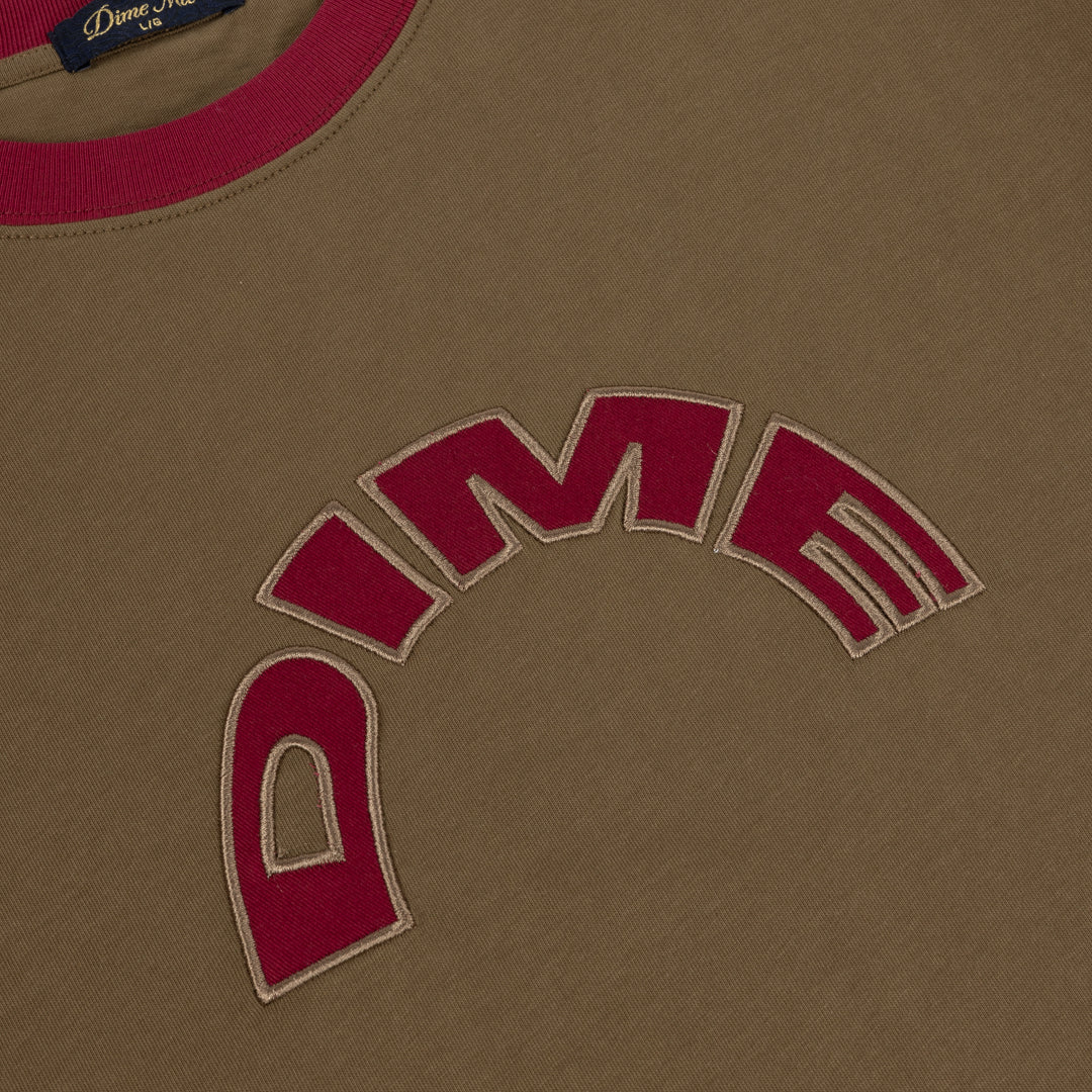 Dime Arch Ringer Tee - Brown