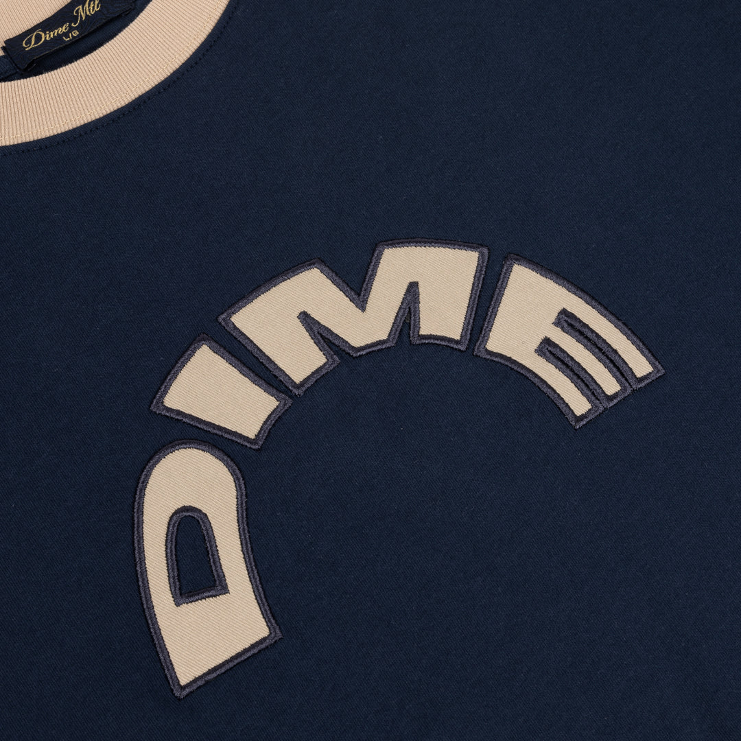 Dime Arch Ringer Tee - Navy