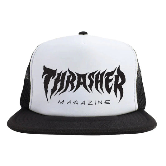 Thrasher Metal Trucker Hat - Black/White/Black