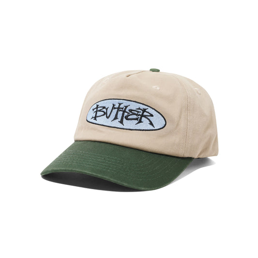 Butter Goods Tide 5 Panel Cap - Washed Tan/Seaweed