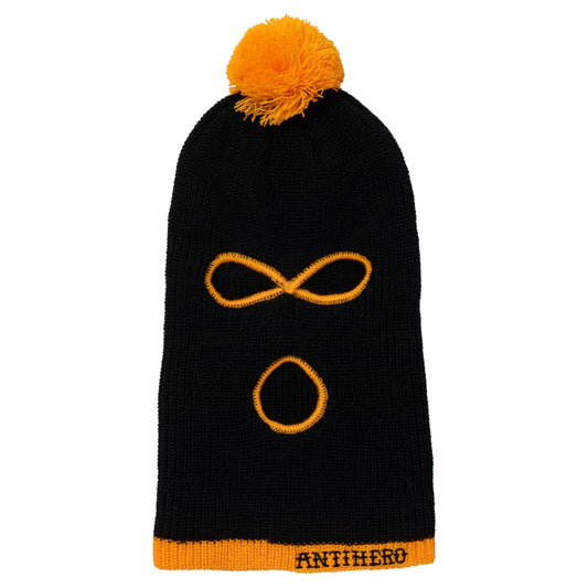 Antihero Pomski Knit Balaclava - Black/Orange