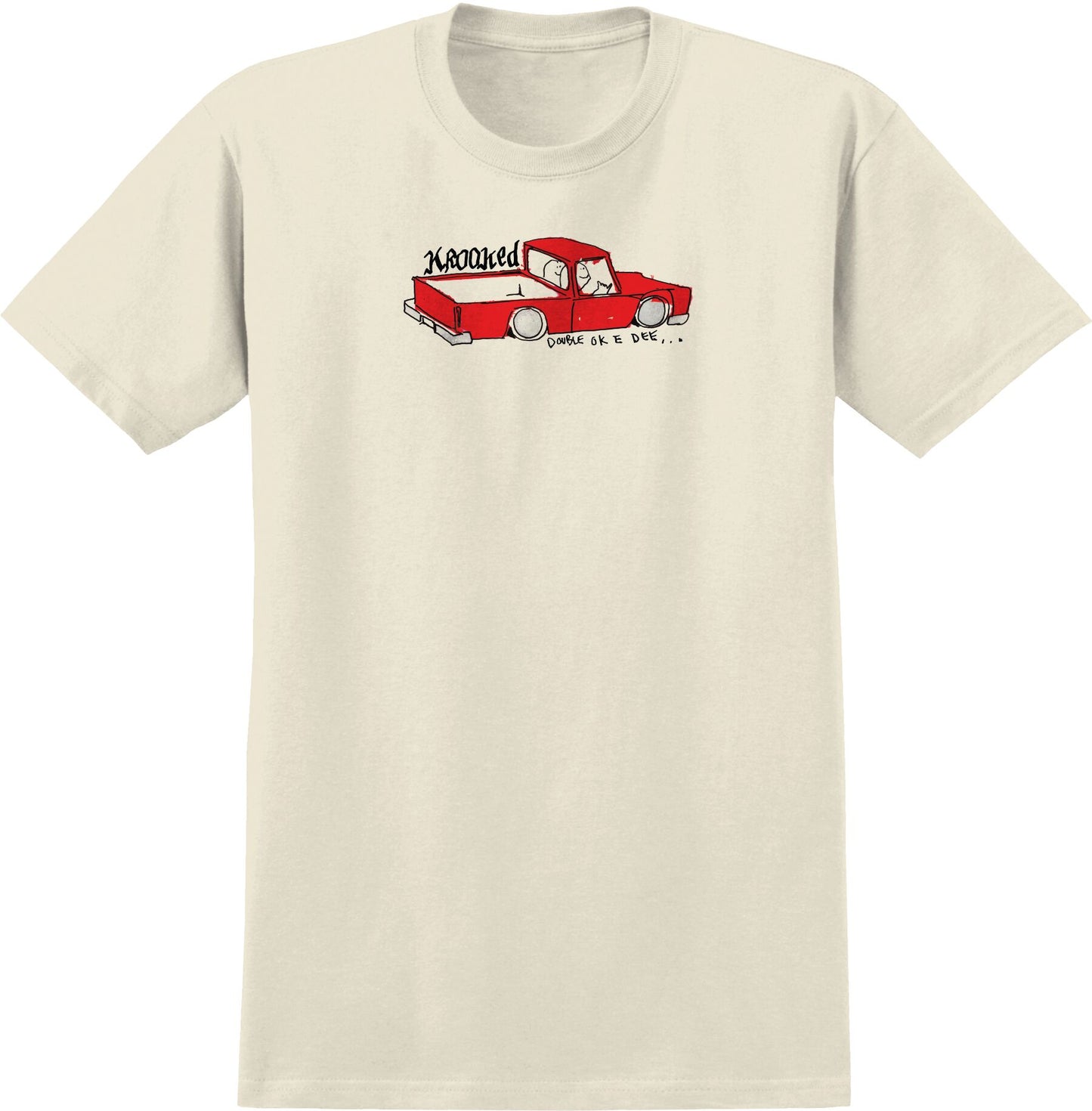 Krooked Double Ok Tee - Cream/Multicolor Print