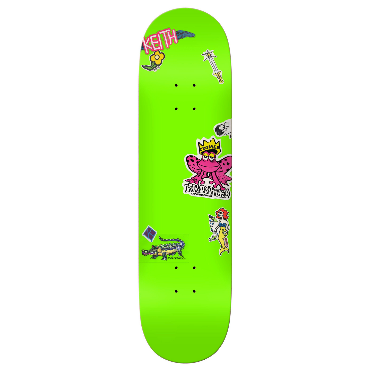 Krooked Cromer Neon Sticker Deck - 8.25