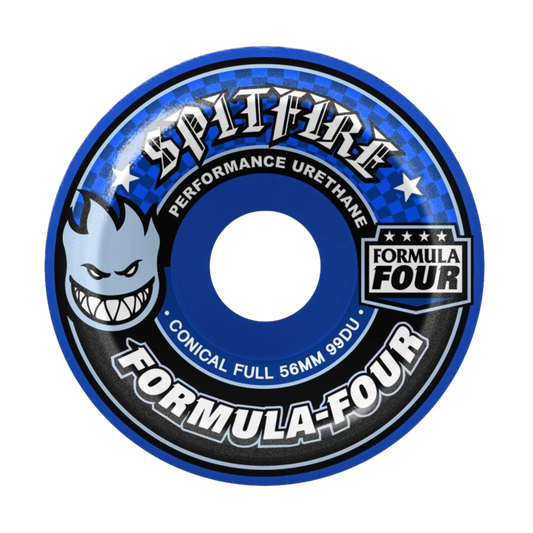 Spitfire Formula Four Conical Full Blue Wheels - 99D 56mm