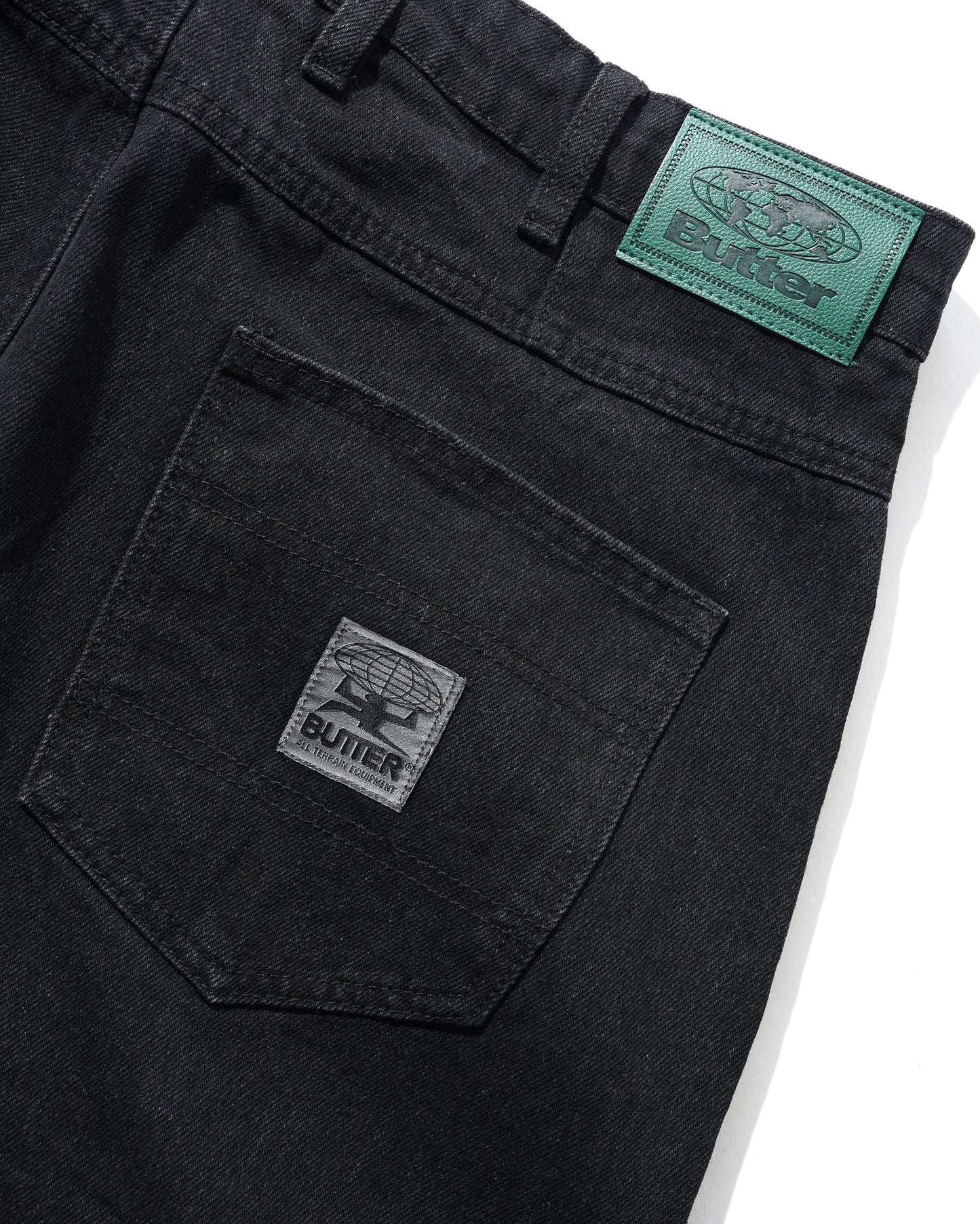 Butter Goods Wide Cut Denim Jeans - Dark Washed Black