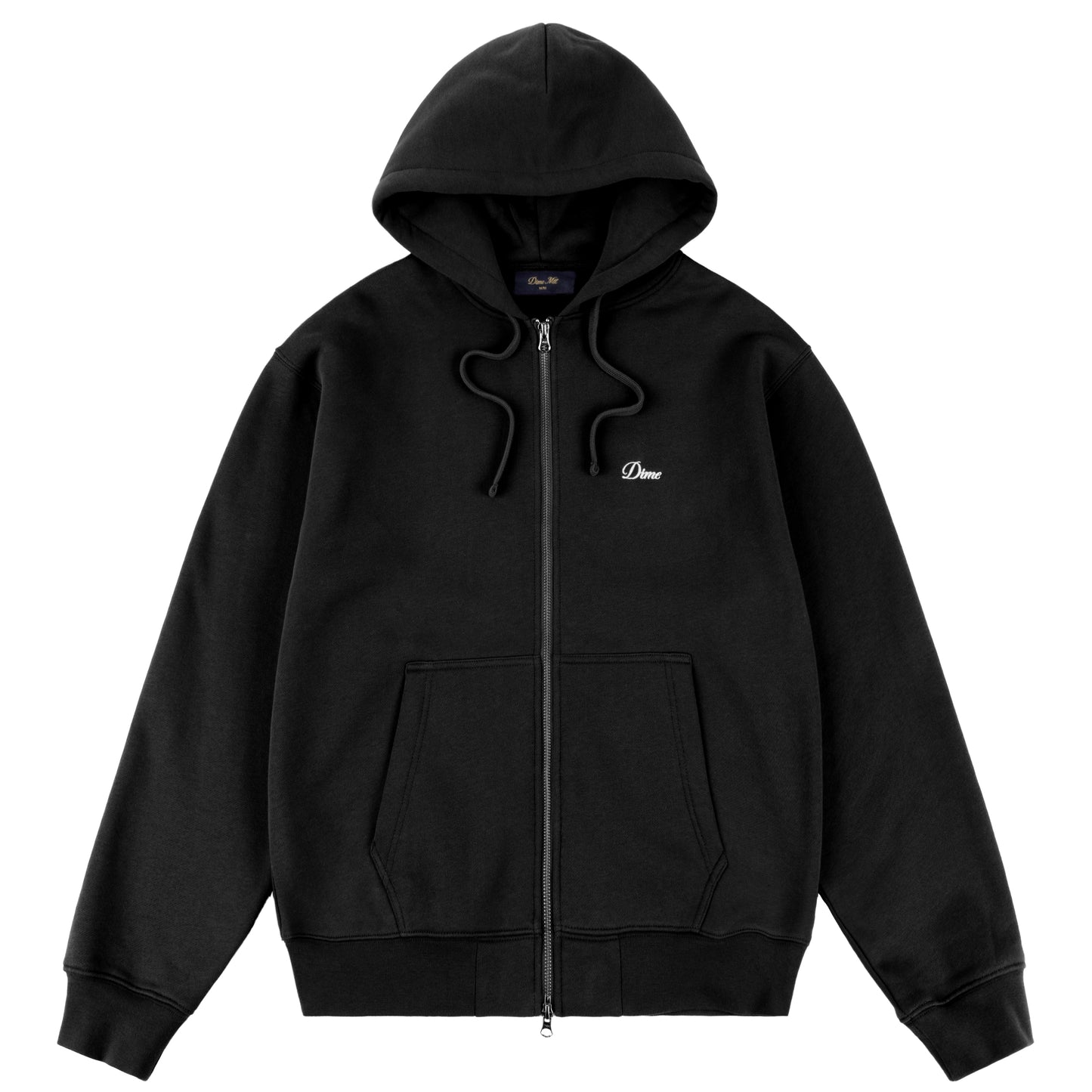 Dime Cursive Zip Hoodie - Black