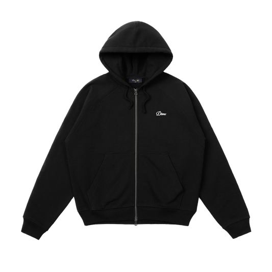 Dime Cursive Small Logo Heavyweight Zip Hoodie - Black
