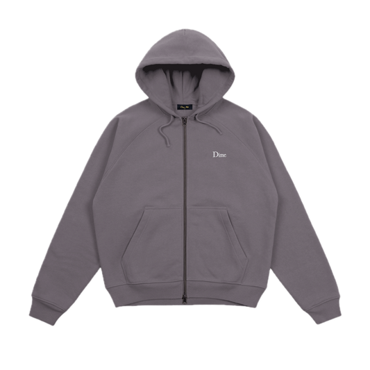 Dime Classic Small Logo Zip Hoodie - Charcoal Grape
