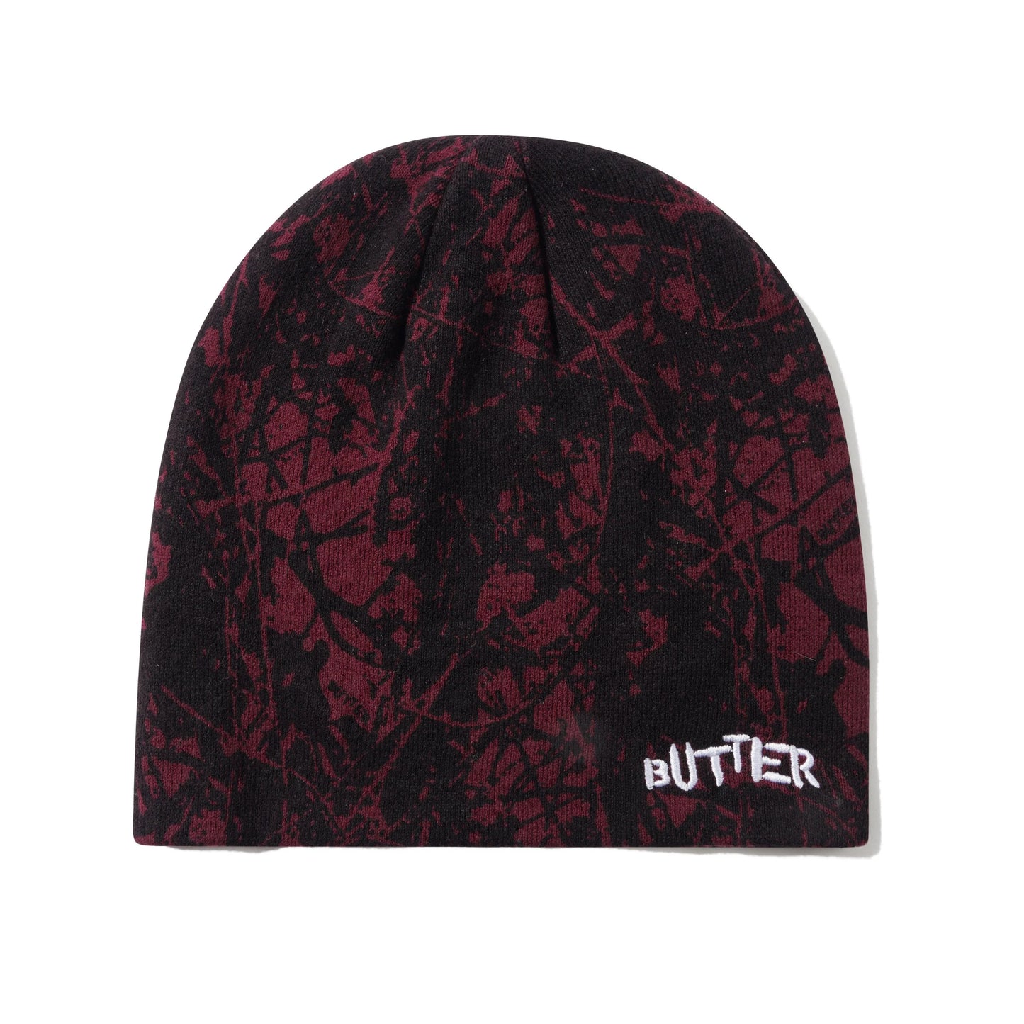 Butter Goods Woods Camo Skully Beanie - Rust