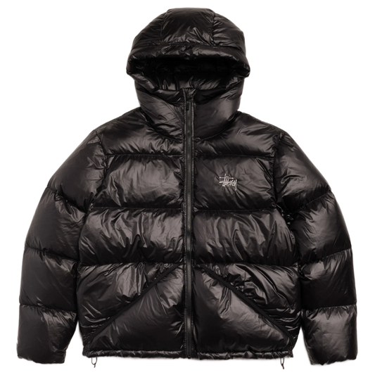 Stussy Micro Ripstop Hooded Down Puffer - Jet Black
