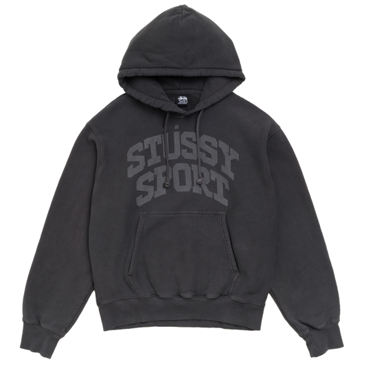 Stussy Block Sport Garment Dyed Hood - Faded Black
