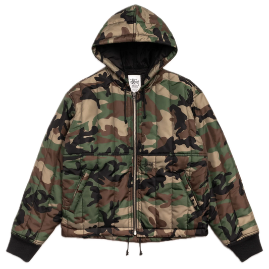 Stussy Quilted Nylon Work Jacket - Woodland Camo