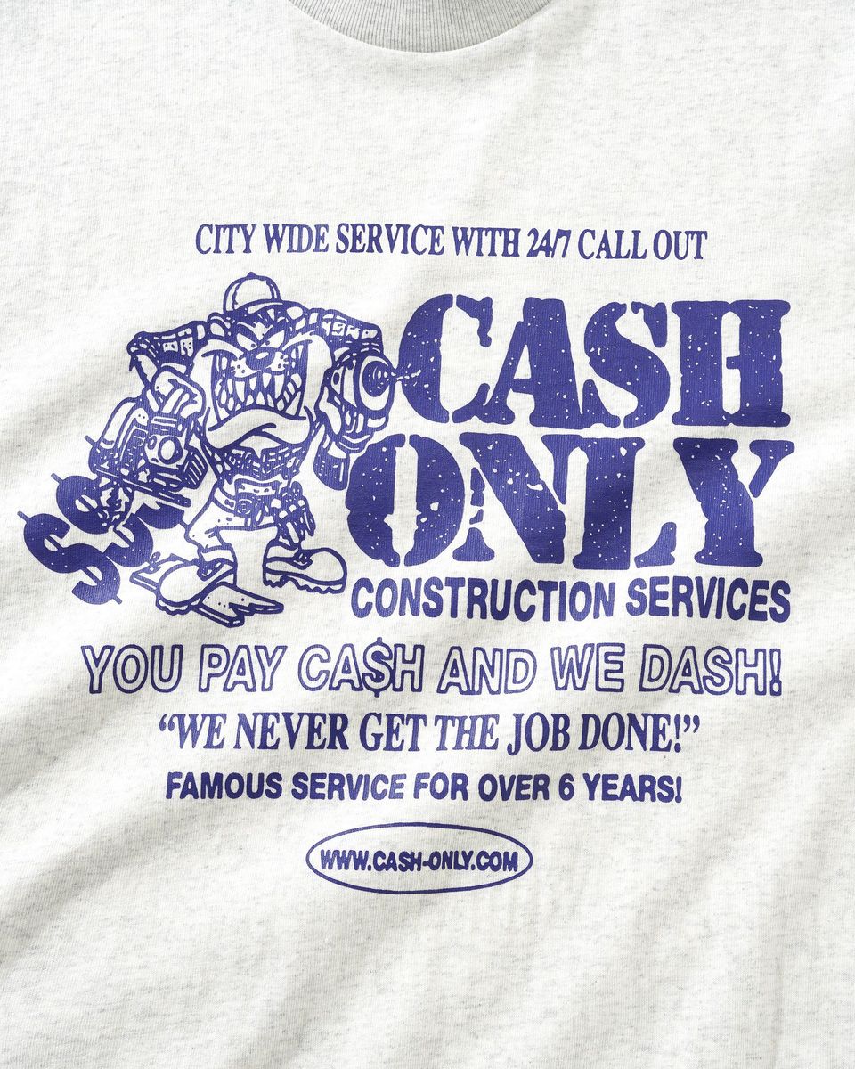 Cash Only Dash Tee - Ash