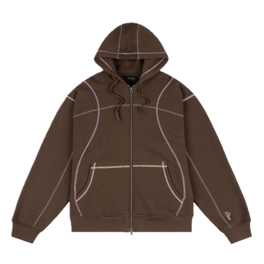 Dime Court Zip Hoodie - Brown Multi