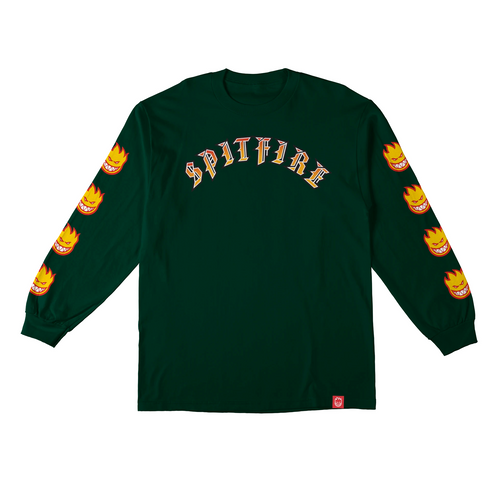 Spitfire Old E Bighead Fill Longsleeve - Forest Green/Gold/Red