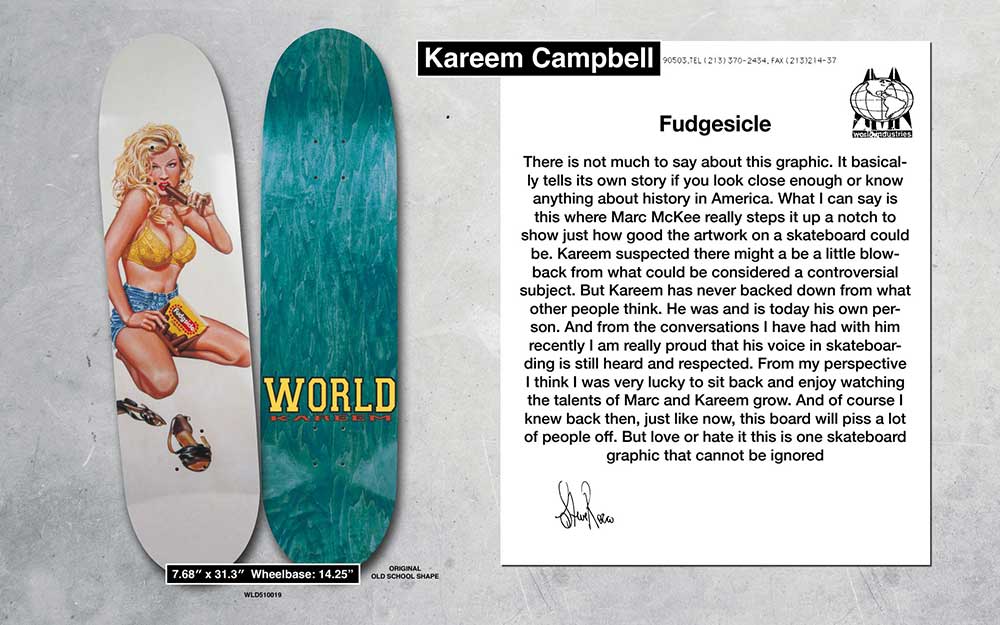 World Industries Kareem Campbell Fudgesicle EX7 Deck -7.75