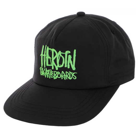 Heroin Script Nylon Snapback - Black/Green