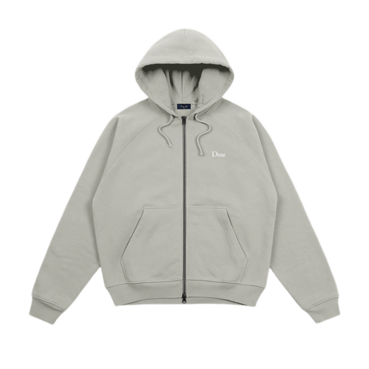Dime Classic Small Logo Zip Hoodie - Iron