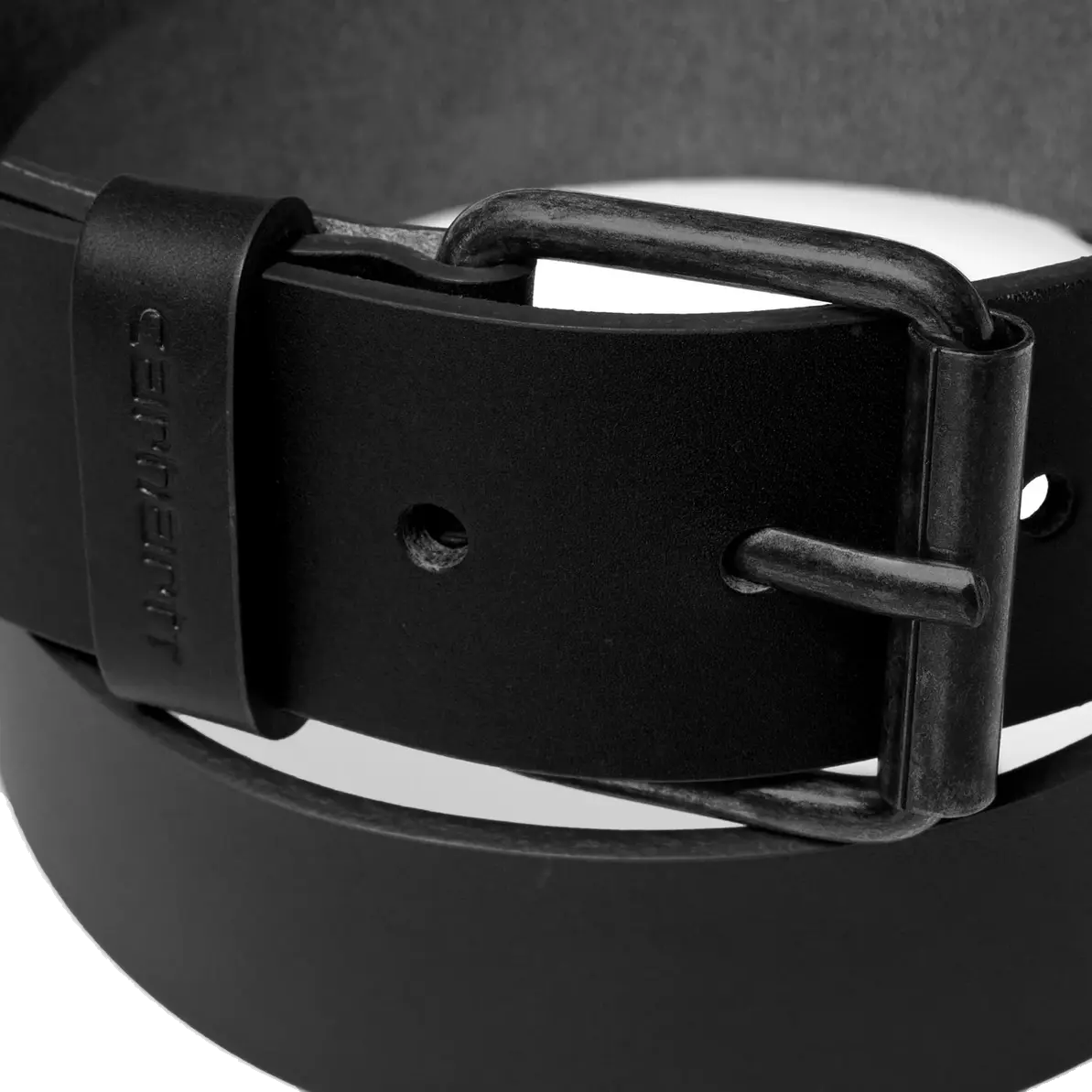 Carhartt WIP Leather Script Belt - Black/Black
