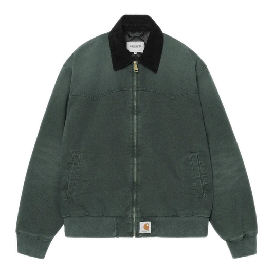 Carhartt WIP OG Santa Fe Jacket - Raven Green/Black (Stone Canvas)