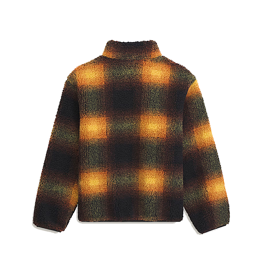 Vans Heights High Pile Fleece Jacket - Green/Mustard Yellow