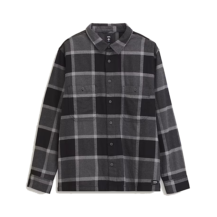 Vans Larkspur Plaid Flannel Shirt - Asphalt Heather Grey