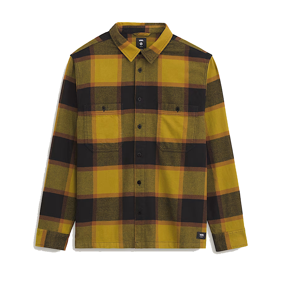 Vans Larkspur Plaid Flannel Shirt - Burnt Gold Yellow/Black