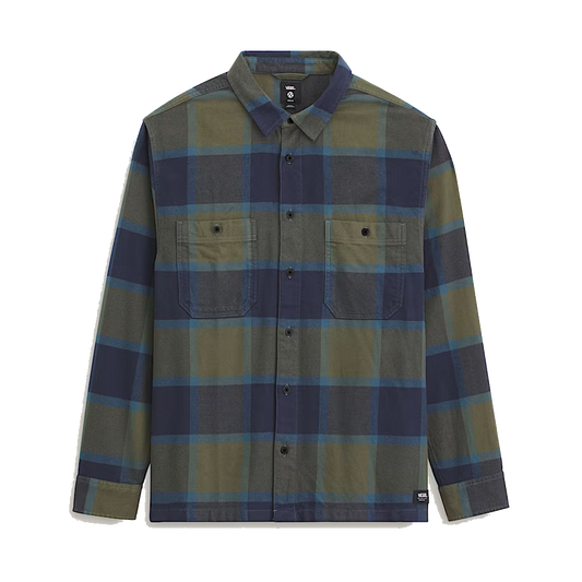 Vans Larkspur Plaid Flannel Shirt - Grape Leaf Green/Parisian Night Blue