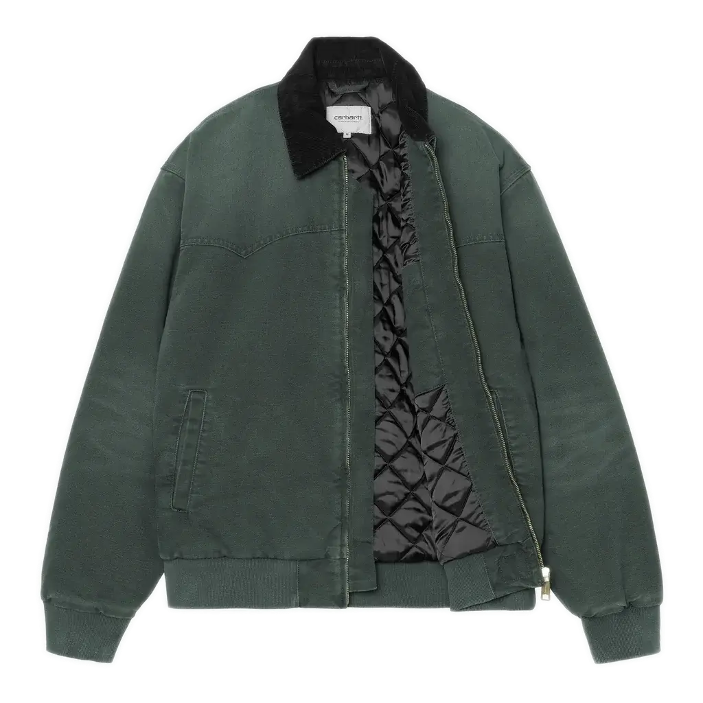 Carhartt WIP OG Santa Fe Jacket - Raven Green/Black (Stone Canvas)