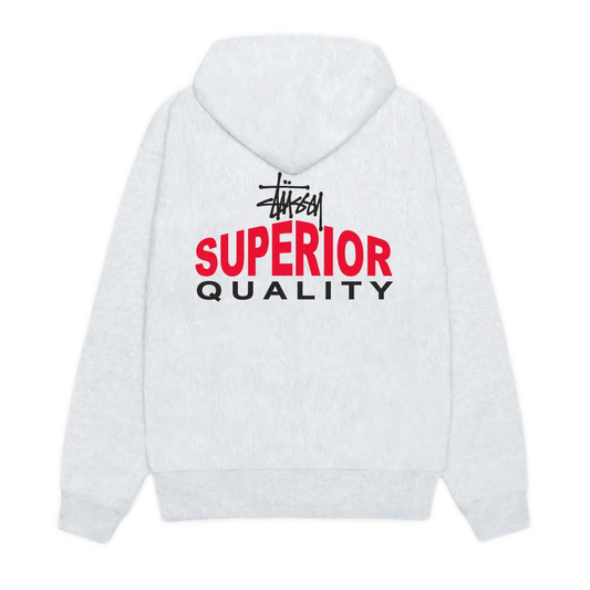 Stussy Superior Quality Zip Hoodie - Ash