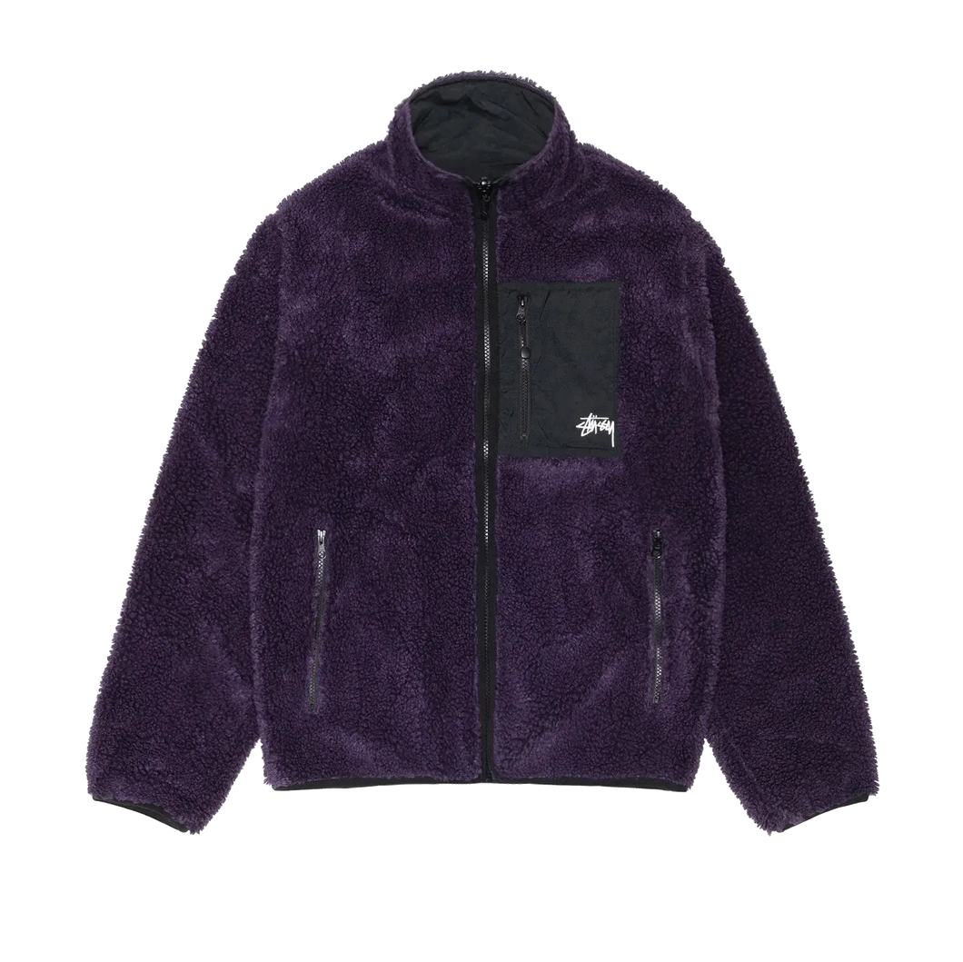 Stussy Sherpa Reversible Jacket - Purple