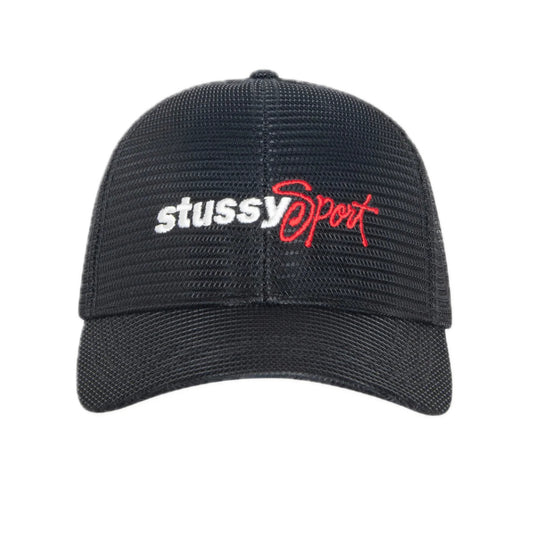 Stussy Mid Depth Sport Mesh Cap - Black