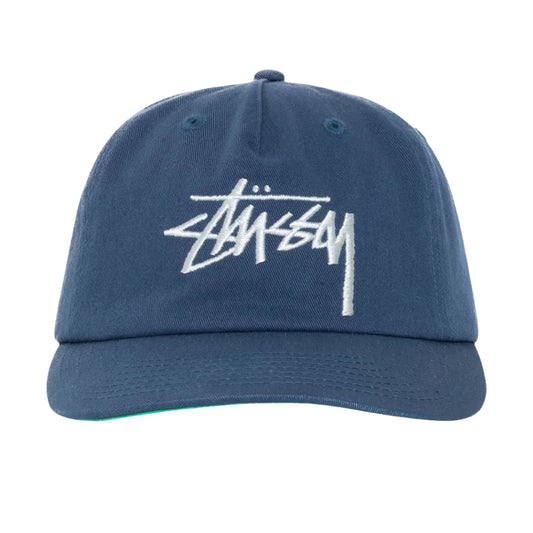 Stussy Mid Depth Big Stock Snapback - Deep Blue