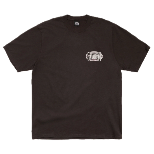 Stussy Champion Oval Pigment Dyed Tee - Faded Black