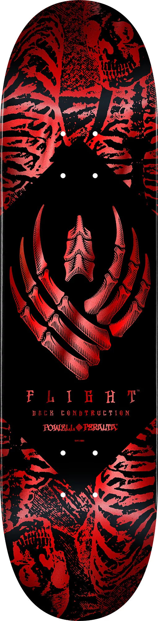 Powell Peralta Skeleton Red Foil Flight Deck - 8.38
