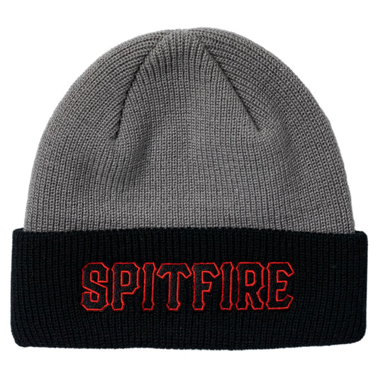 Spitfire Spitball Cuff Beanie - Charcoal/Black/Red
