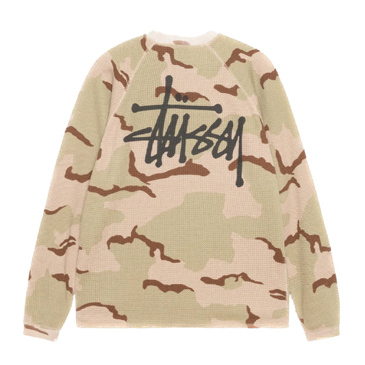 Stussy Raglan Thermal Longsleeve - Sand Camo