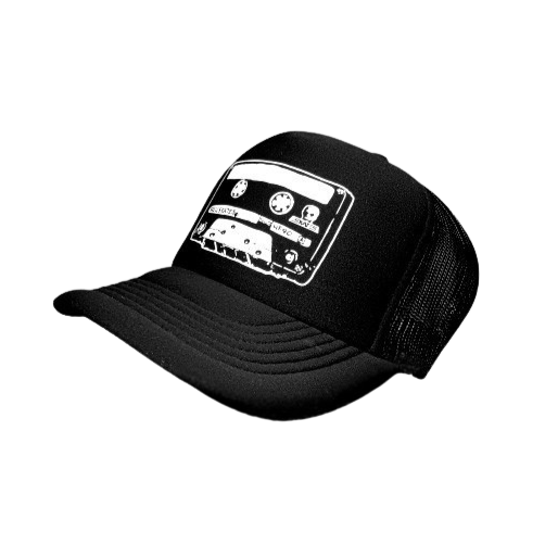 Skull Skates Cassette Foam Mesh Trucker Cap - Black/Black