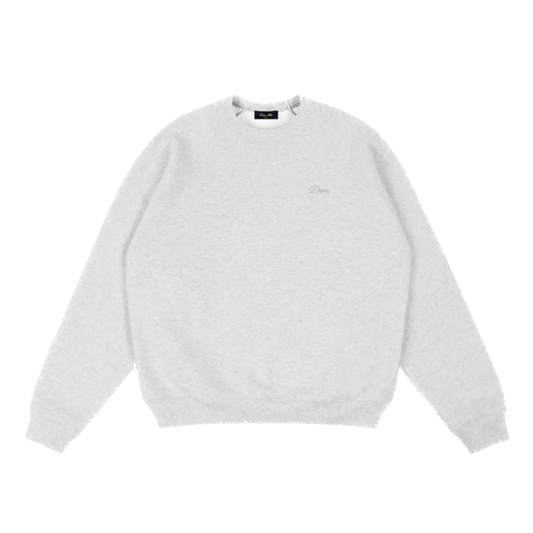 Dime Cursive Small Logo Crewneck - Ash