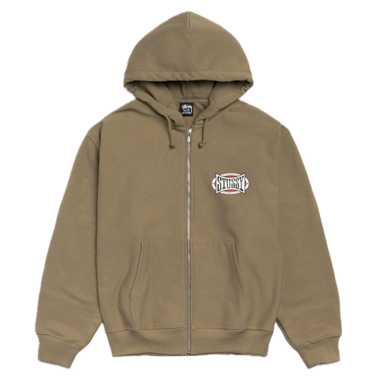 Stussy Champion Oval Zip Hood - Army