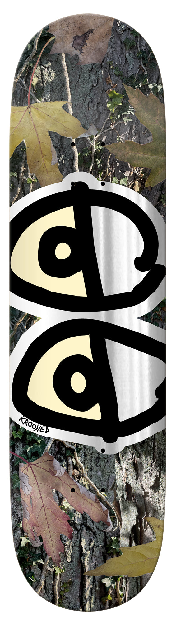 Krooked Team Eyes Camo Deck - 8.5 Silver Foil